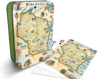 Wisconsin Map Playing Cards - Official Vegas Poker Size