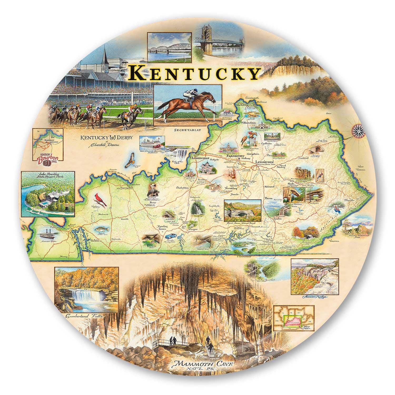 Kentucky Map Wooden Serving Tray – Bluegrass State Gift - Etsy