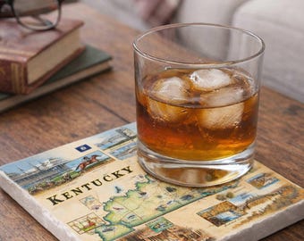 Kentucky Map Natural Stone Trivet
