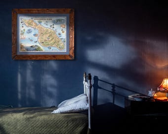 Santa Catalina Island Map Print | Vintage-Style Hand-Drawn Poster