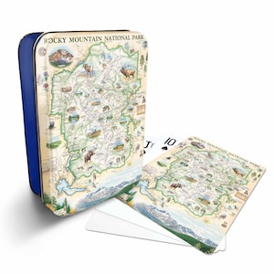Carte du parc national des Montagnes Rocheuses, 52 jeux de cartes standard - Format officiel des tables de poker de Vegas
