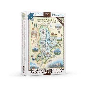 Grand Teton National Park Landkarte - 1000 Teile, inklusive Poster