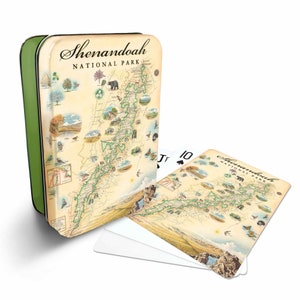 Carte du parc national de Shenandoah Cartes à jouer Standard 52 jeux de cartes - Format officiel Vegas Poker