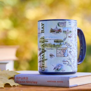 Chesapeake Bay Map Mug – 16oz Ceramic Coffee, Tea, Cocoa