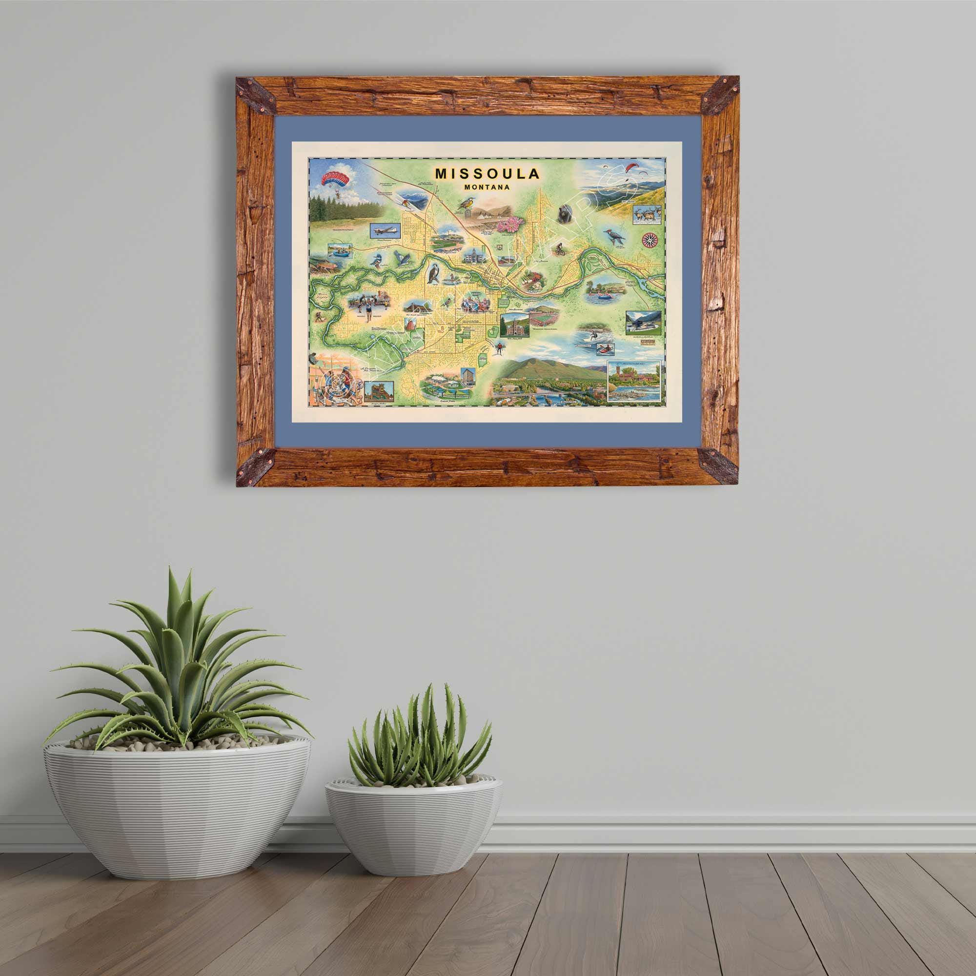 Missoula MT Map Poster | Hand-drawn Vintage Style Print - Etsy