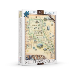 Kaartpuzzel North Cascades National Park: 1000 stukjes, inclusief poster