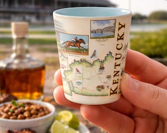 Kentucky Map Ceramic Shot Glass