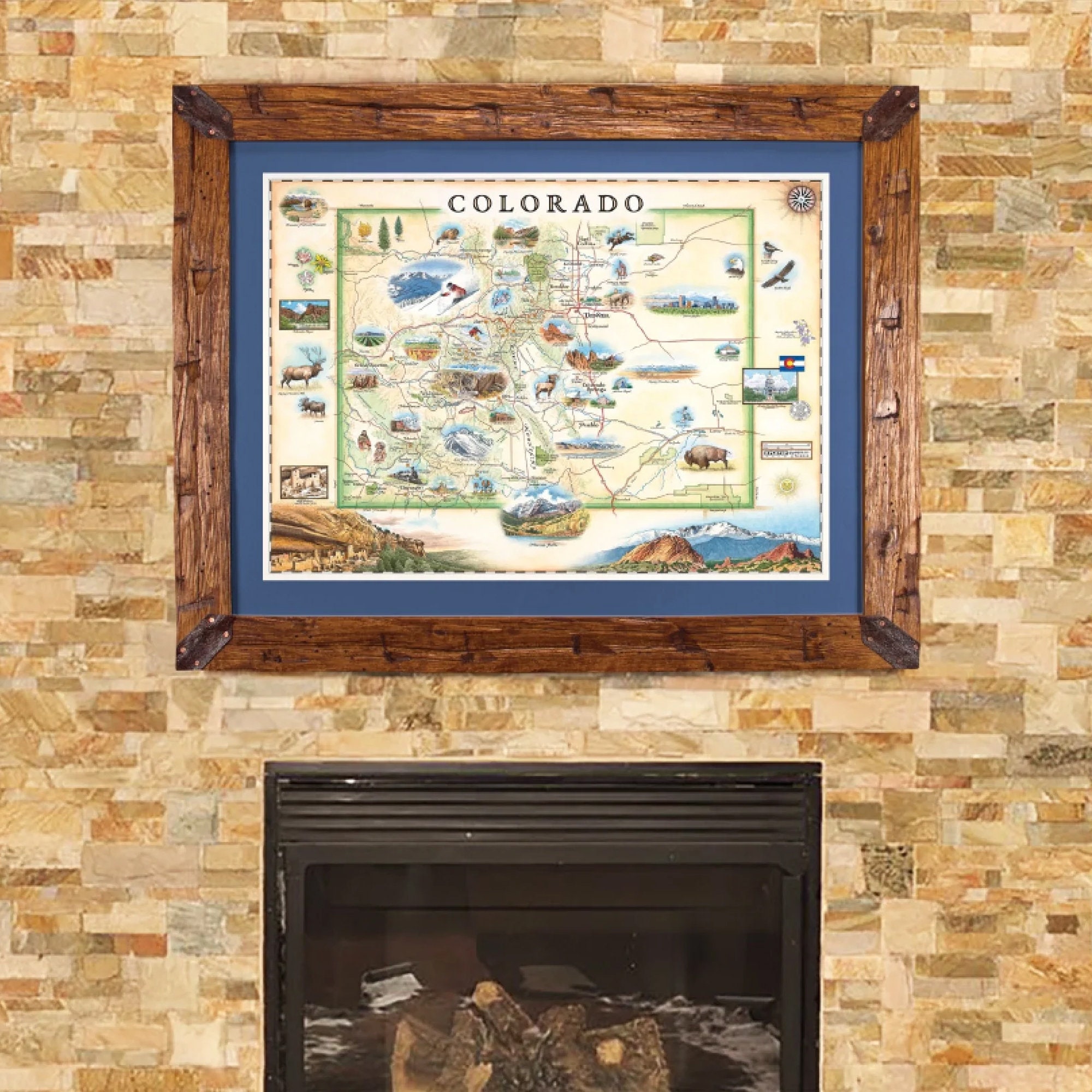 Colorado State Hand-drawn Map Poster Authentic - Etsy