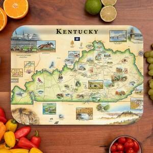 Kentucky Map Wooden Serving Tray – Bluegrass State Gift