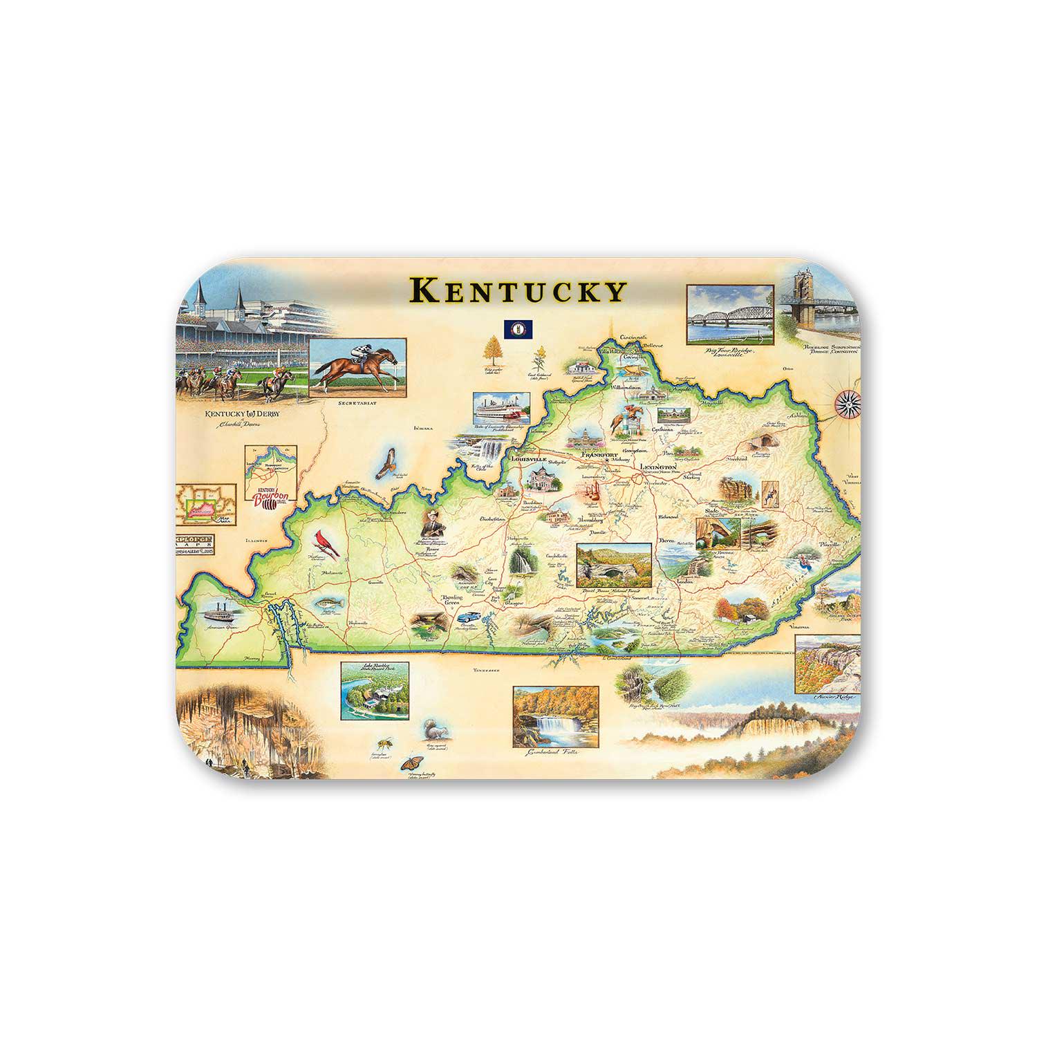 Kentucky Map Wooden Serving Tray – Bluegrass State Gift - Etsy