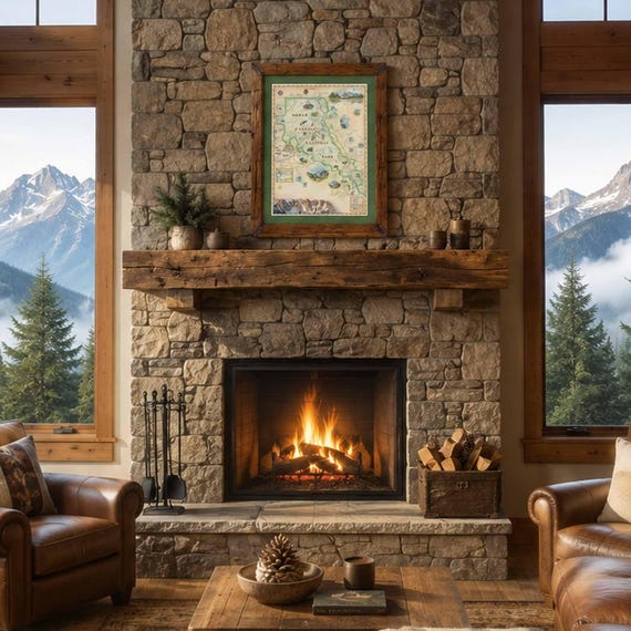 【Mappin&Webb】 マッピンアンドウェッブ ギャラリートレー 45cm North Cascades National Park Map Print, Hand Drawn Wall Art - Etsy