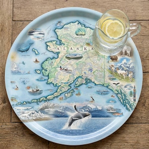 Alaska Map Wooden Serving Tray – State Gift