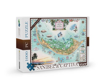 Florida&#39;s Sanibel-Captiva Map - 1000 Pieces, Includes Poster