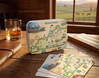 Kentucky Map Playing Cards - Official Vegas Poker Size