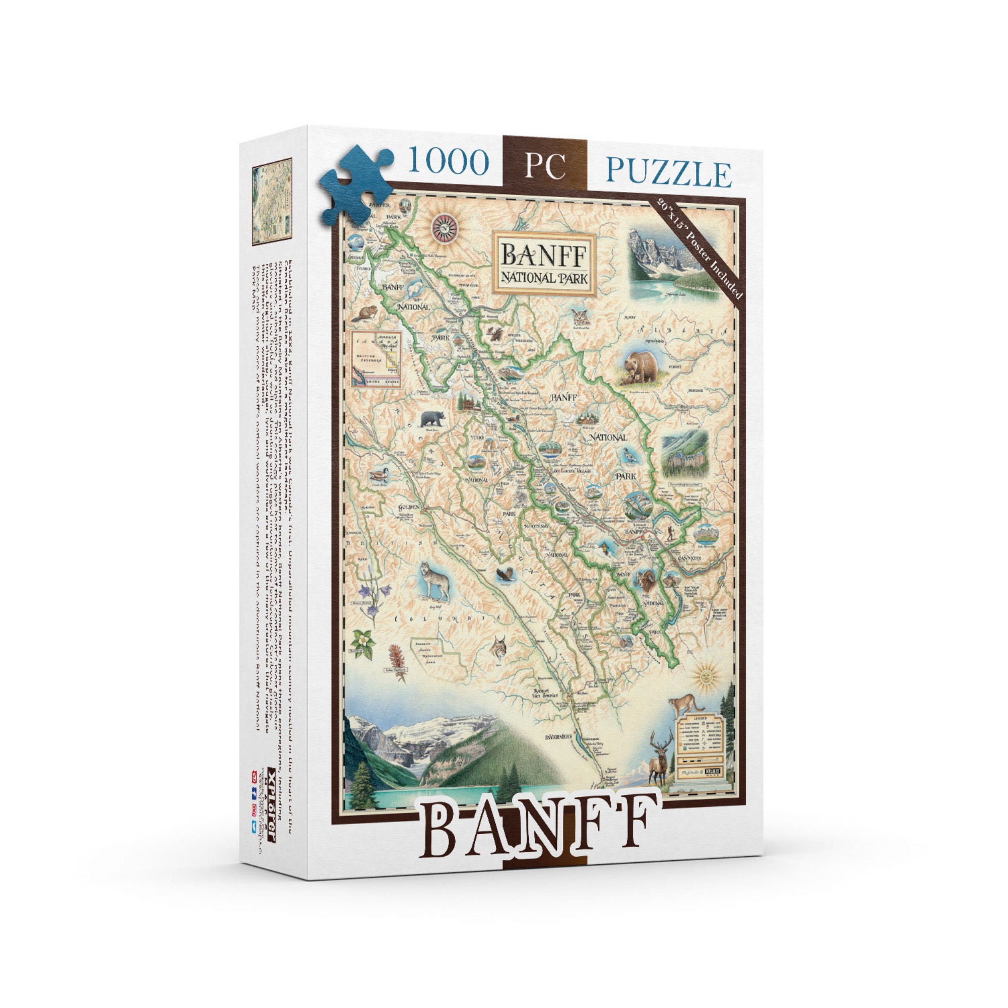 Banff National Park Map Cardboard Jigsaw Puzzle-1000 Pieces