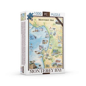Puzzle con mappa della baia di Monterey - 1000 pezzi, include poster