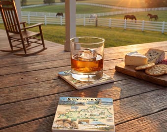 Kentucky Map Ceramic Coasters