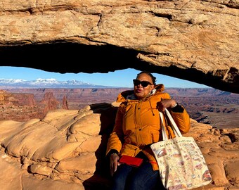 Arches & Canyonlands National Parks Map Canvas Tote Bag | Reusable Travel Tote