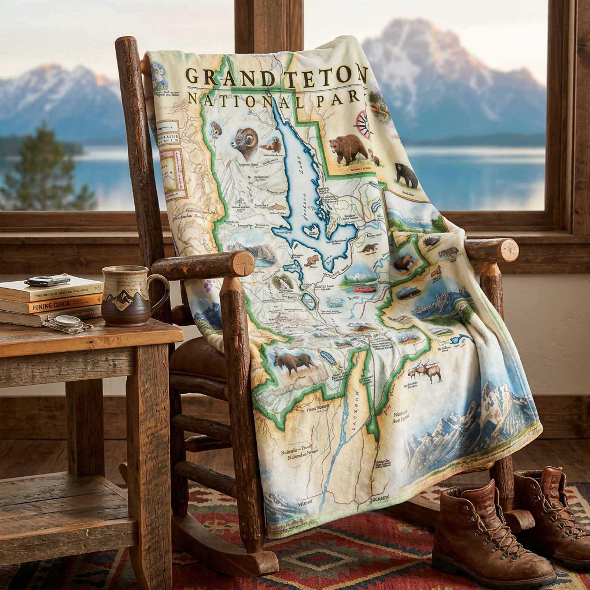 Grand Teton National Park Blanket | Berber Fleece Throw (58