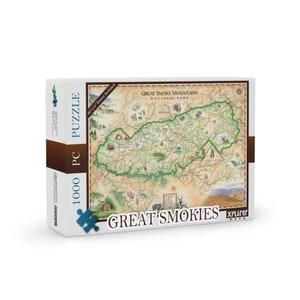 Great Smoky Mountains National Park Map Puzzle - 1000 Pieces, Includes Poster