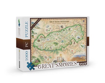 MasterPieces 1000 Piece Jigsaw Puzzle – National Parks Collection, Great Smoky Mountains Map Puzzle - View #6