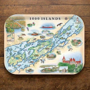 1000 Islands Map Wooden Serving Trays