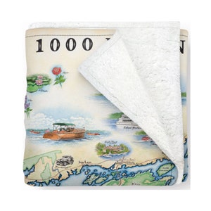 Couverture en polaire des 1000 îles - Couverture douce, confortable et chaude - Cadeau idéal - 58 x 50 po. - Multicolore, Neutre, Bleu, Vert, Marron, Beige