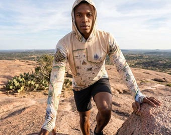 Texas Map UltraLight Sunshirt Hoodie – UPF 50+