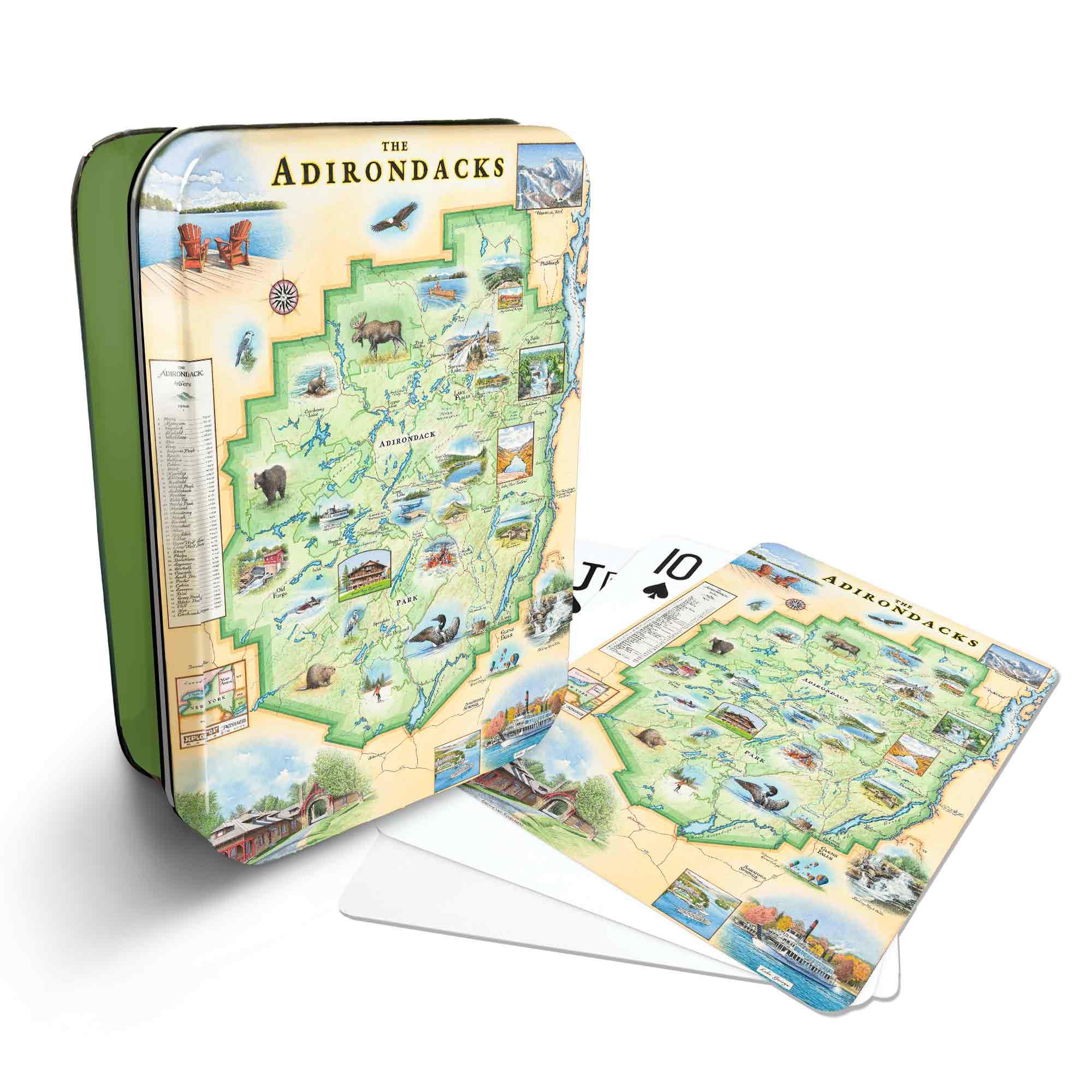 Adirondacks Map Standard 52-deck Playing Cards - Official Vegas Poker ...