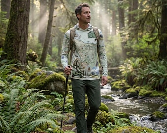 Olympic National Park Sun Hoodie, UPF 50 Hiking Shirt