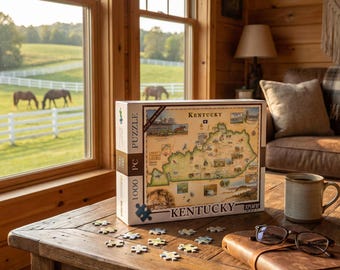 Kentucky Map Puzzle - 1000 Pieces, Includes Poster