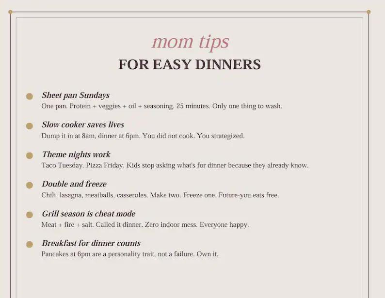 Family Meal Planner | 30 Day Dinner Menu Printable | Weekly Grocery ...