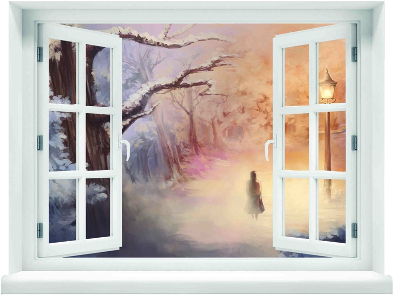 Window with a View Narnia Winter Wall Mural Etsy