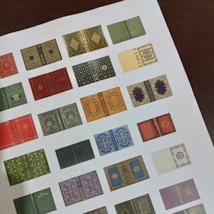Set di 32 copertine di libri in miniatura stampabili in scala 1/12