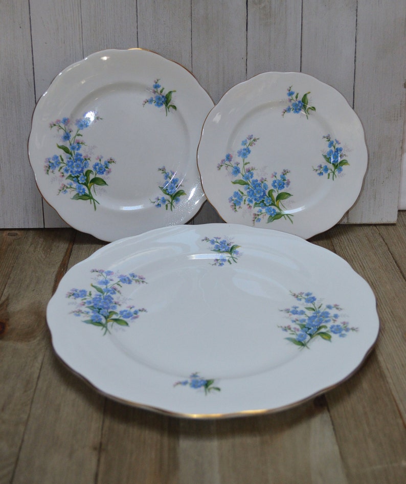Salad or Dessert Side or Bread /& Butter Dinner Royal Albert Forget Me Not Plates