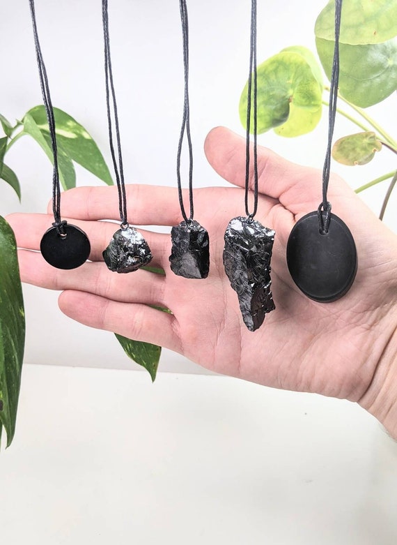 Elite Shungite Pendant EMF Shield handmade Necklace wholesale crystals price AA grade Natural shungite, bulk crystals, Metaphysical crystals