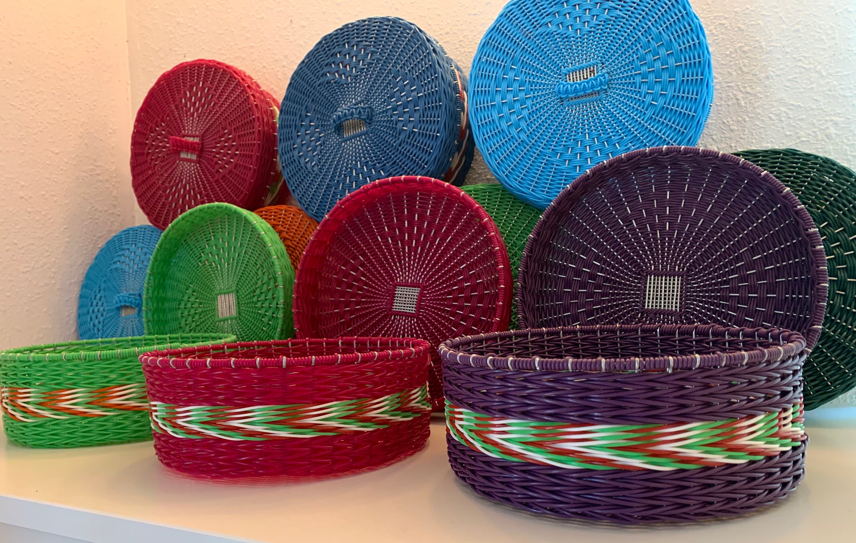 Fair trade artisan basket Mexican handwoven plastic basket Etsy