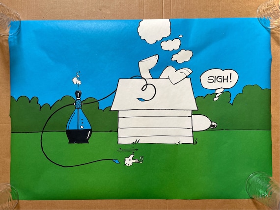 ため息 酔っぱらった スヌーピー ビンテージ ポスター ピーナッツ 風刺