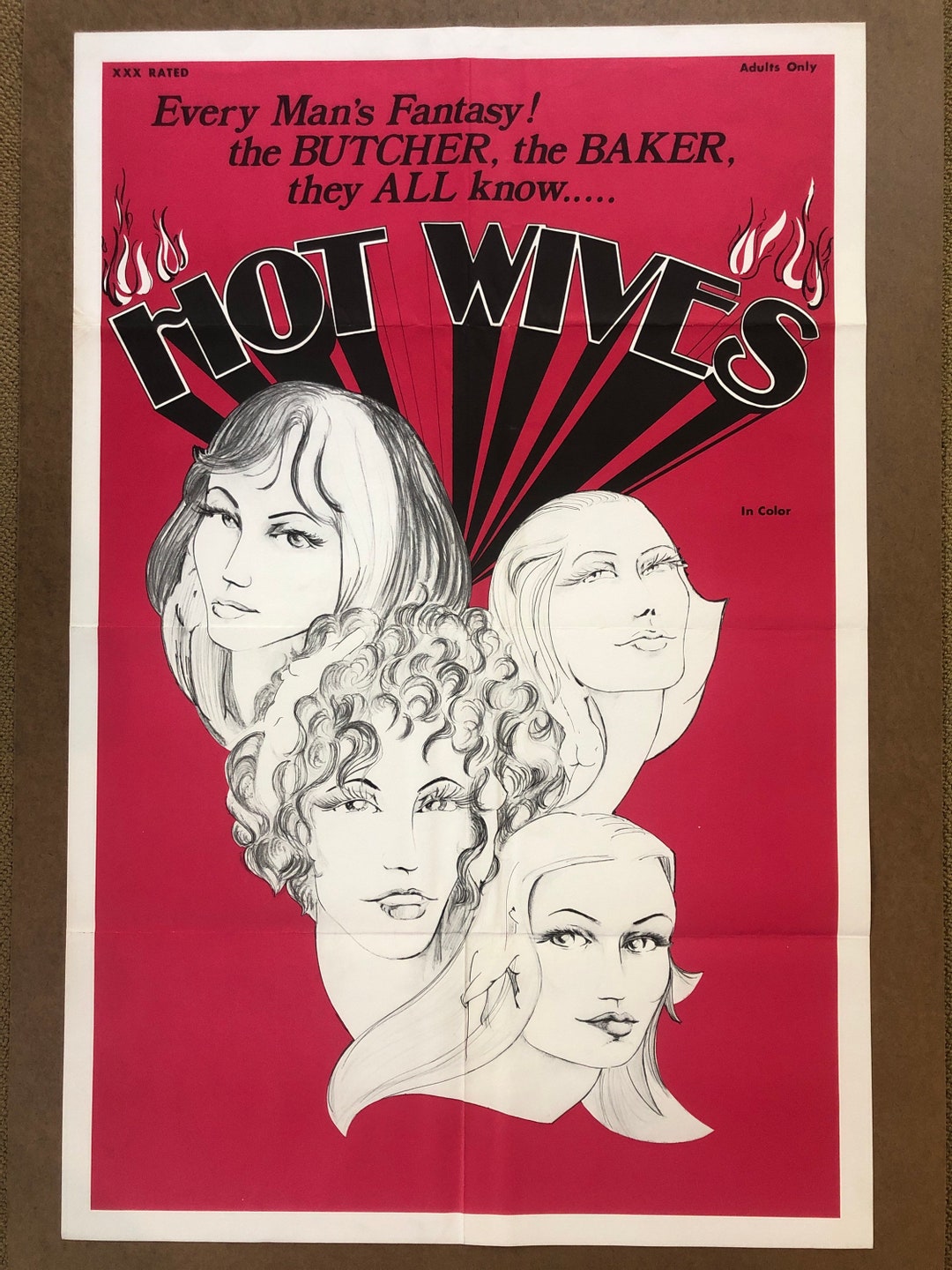 Hot Wives Vintage Xxx Movie Poster Sixteen 1970s Adult Only Porn Porno