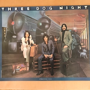Original vintage 1975 Three Dog Night Music Memorabilia Poster Train On the Road