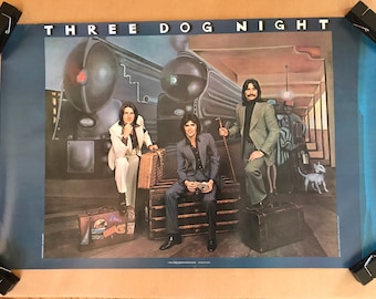 Original vintage 1975 Three Dog Night Music Memorabilia Poster Train On the Road