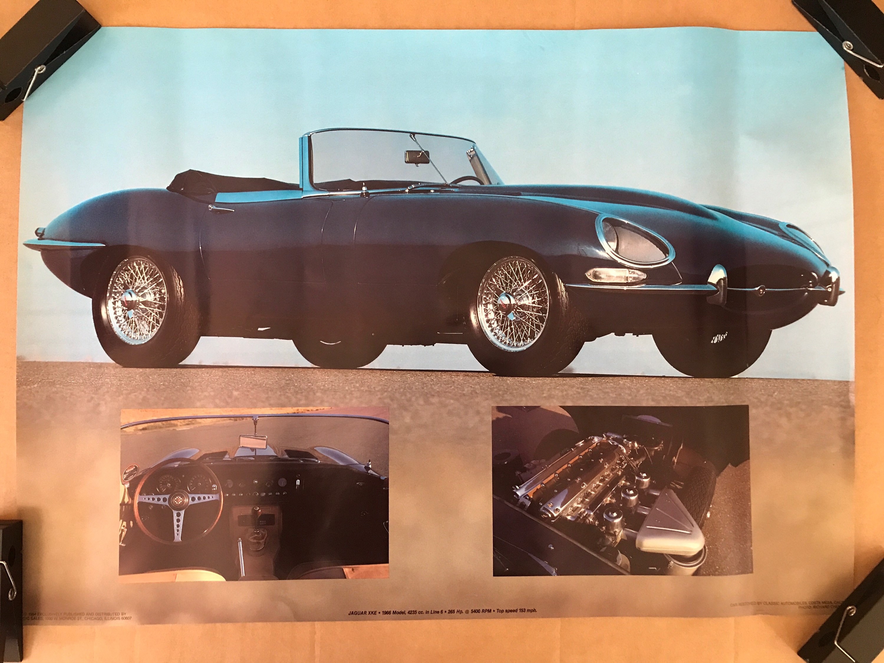 Vintage Original 1984 Jaguar XKE Poster 1966 Model X Type Sports