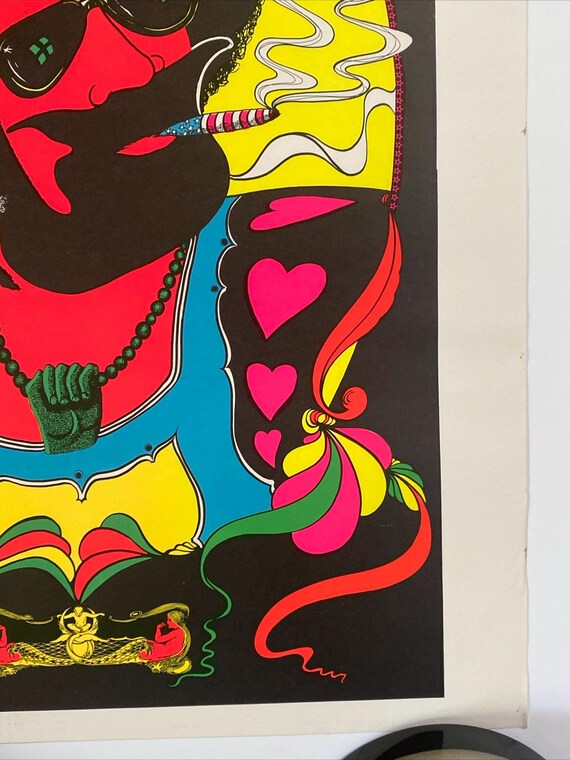 Keep A Puffin Blacklight Poster Vintage Original Zig Zag Afro Man