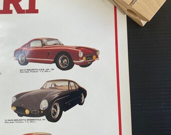 80年代 ビンテージ フェラーリ アートポスター 額縁付 旧車 レトロ 当時物 80年代 ビンテージ フェラーリ アートポスター 額縁付 旧車