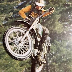 Cross Over Motocross dirt bike race jump vintage poster