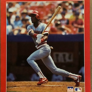 Original Vintage Poster Cincinnati Reds Eric Davis Starline 1988 Baseball Pin Up