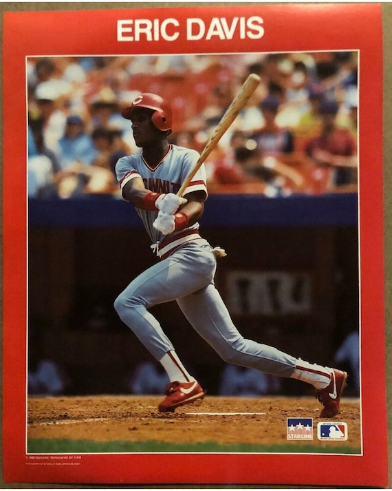 Original Vintage Poster Cincinnati Reds Eric Davis Starline 1988