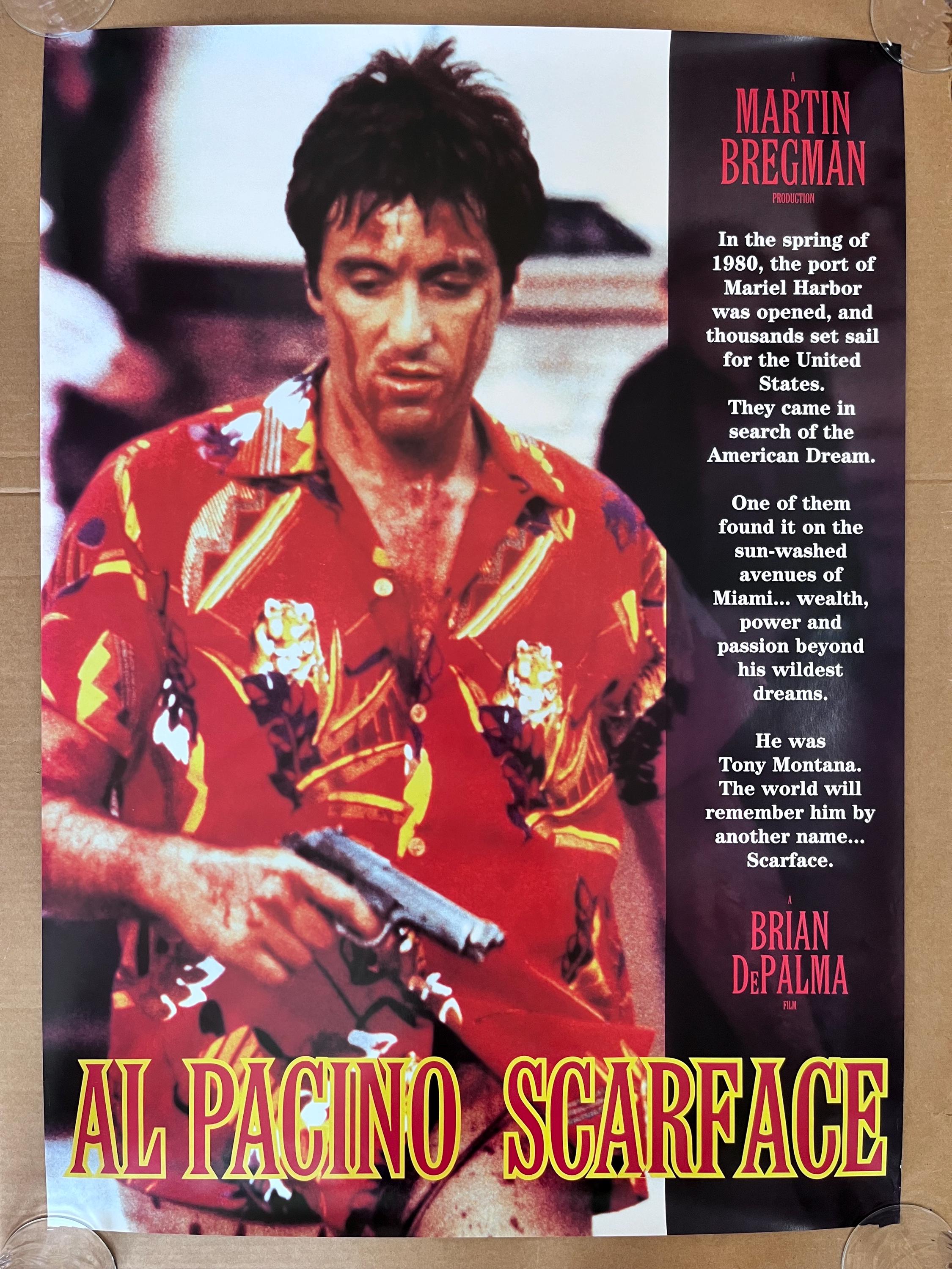 アル・パチーノ スカーフェイス ポスター ヴィンテージ 銃 花 シャツ