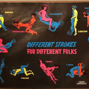 Blacklight Poster Sex Position Different Strokes Different Folks Astrology 1970s