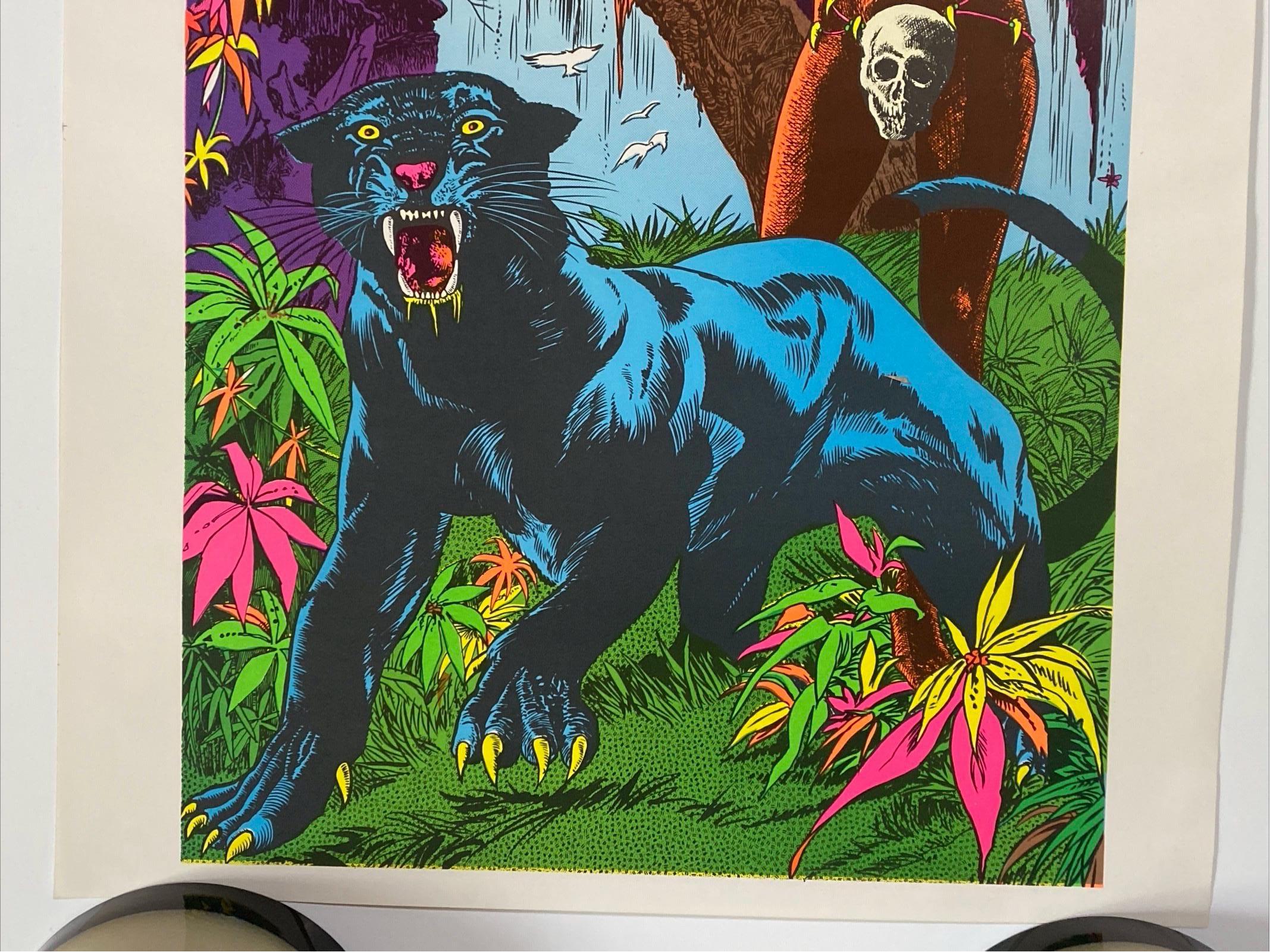 70'sヴィンテージ ブラックライトポスター JUNGLE CAT #136 VINTAGE JUNGLE CAT #136 BLACK PANTHER Blacklight Poster